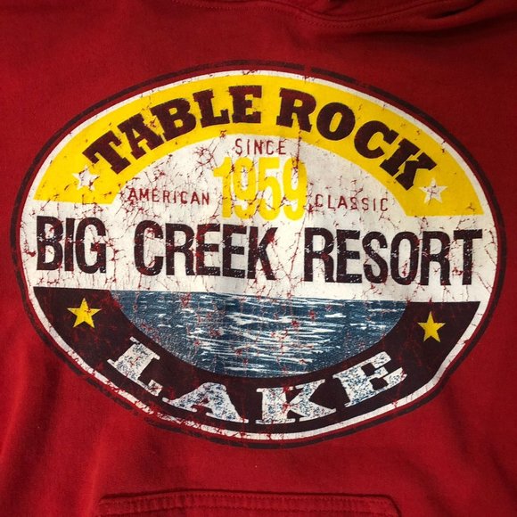 Gildan Heavy Blend Pullover Hoodie Mens M Used Table Rock Lake - Picture 5 of 12